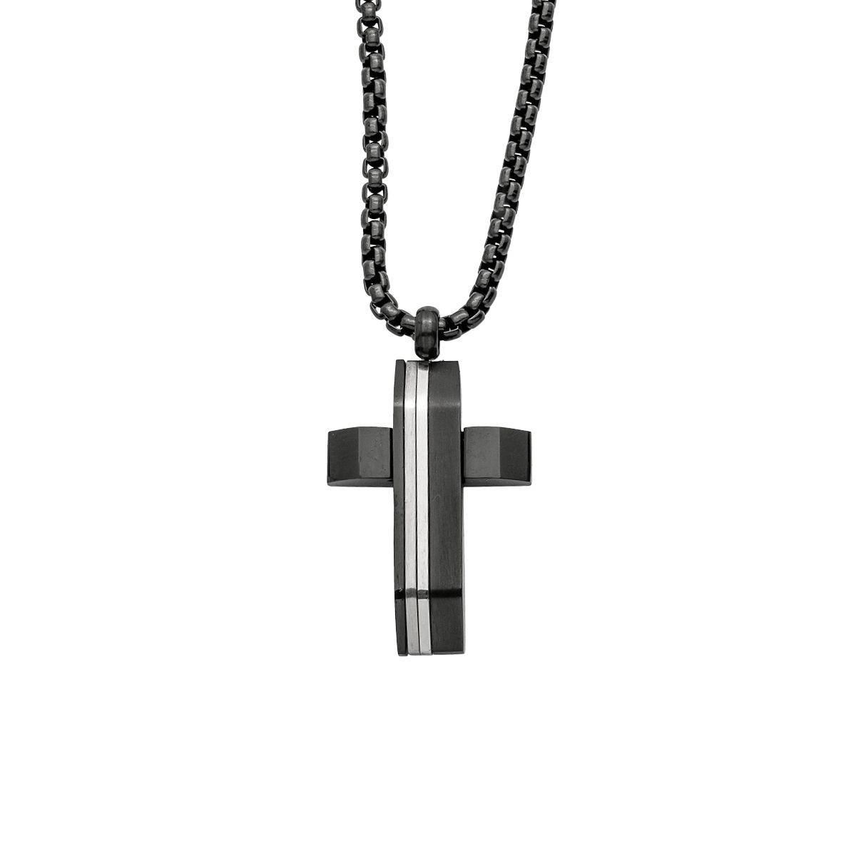 Stahlcollier Kreuz - CRYSTAL UNTERBERGER