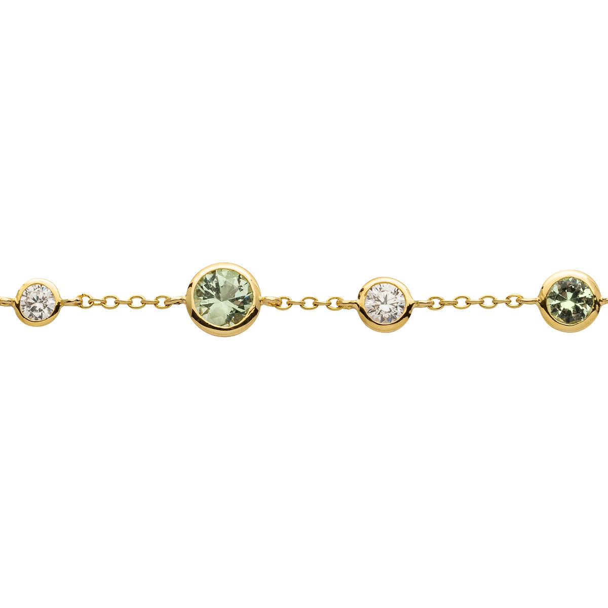 Silberarmband gold-grün - CRYSTAL UNTERBERGER