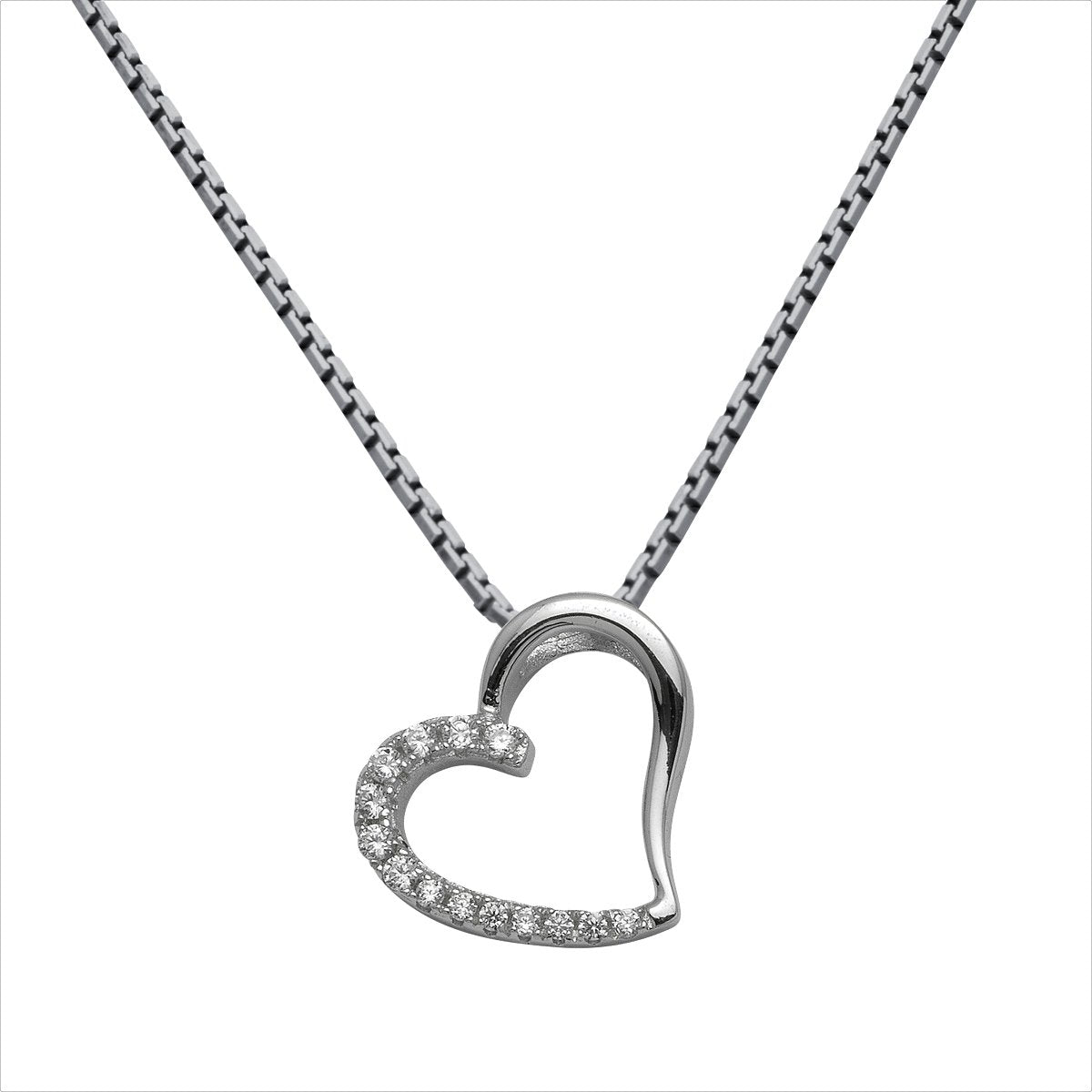 Silbercollier Herz