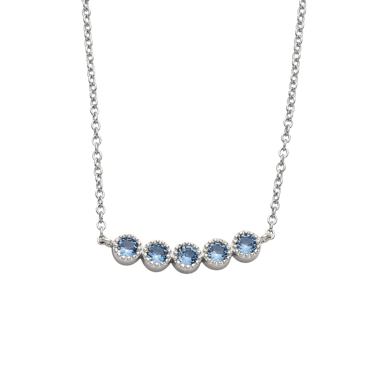Silbercollier silber-blau - CRYSTAL UNTERBERGER