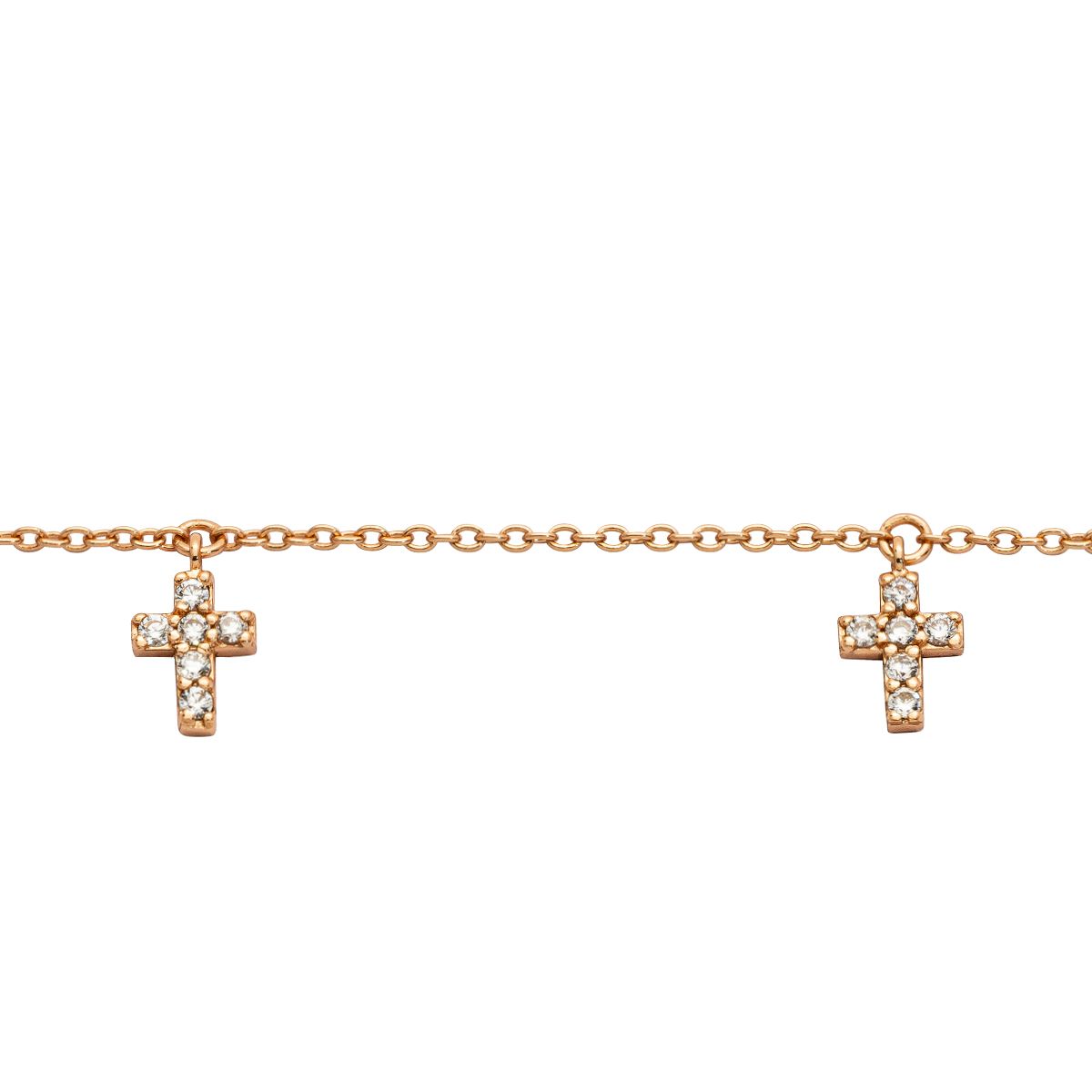 Silbercollier Kreuz rosé - CRYSTAL UNTERBERGER