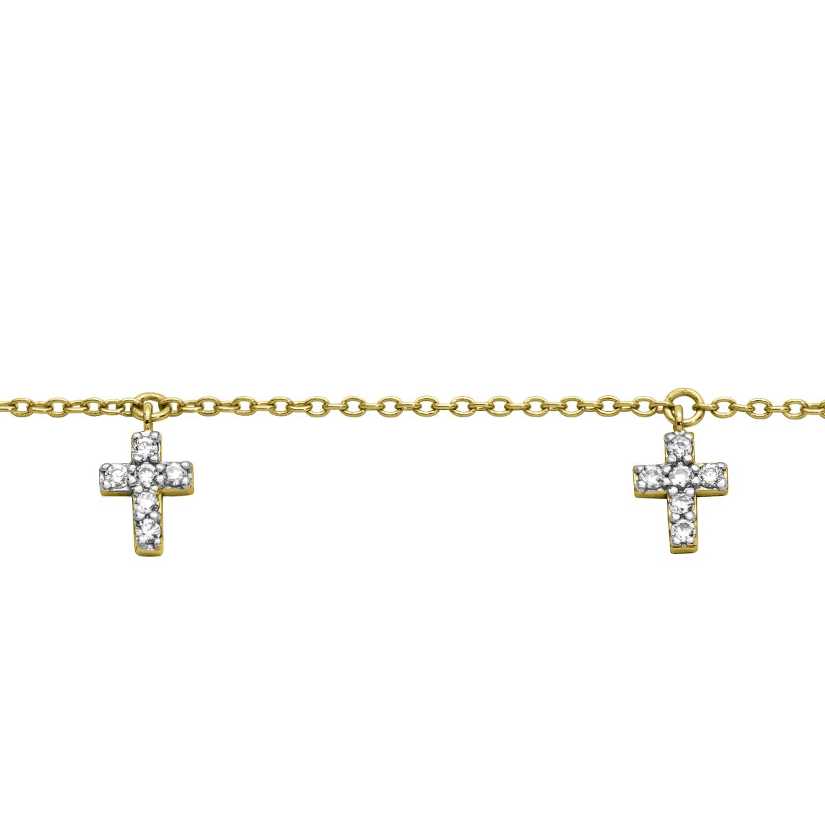 Silbercollier Kreuz gold - CRYSTAL UNTERBERGER
