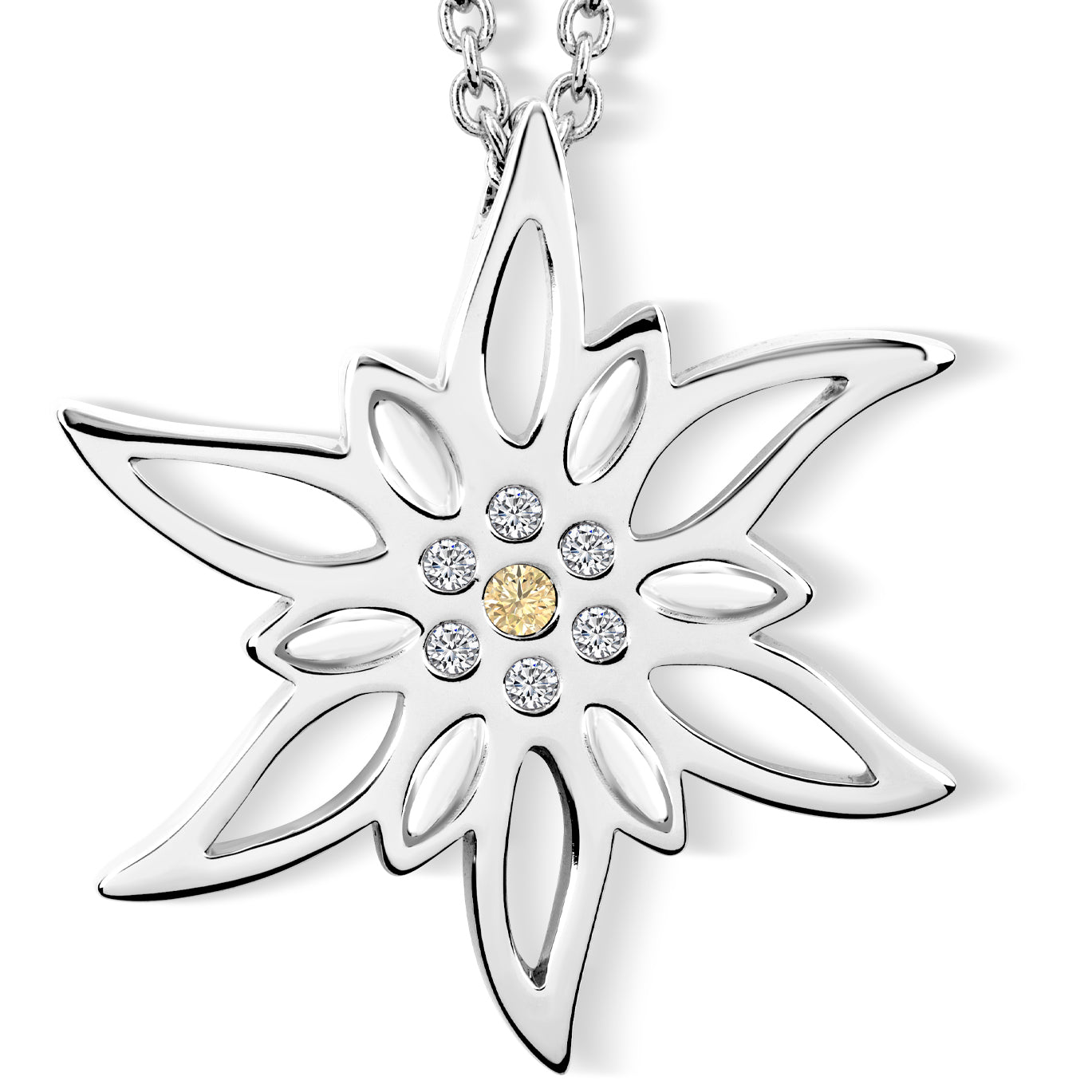 CRYSTALP - Simone Edelweiss Mini Anhänger mit Kette - CRYSTAL UNTERBERGER