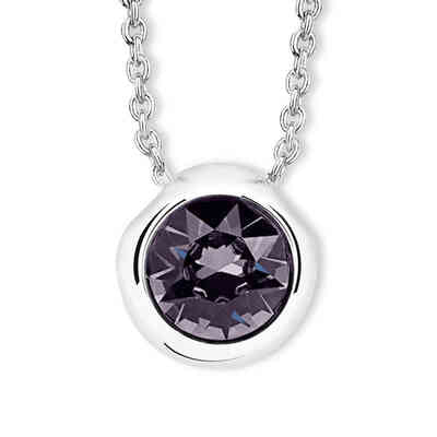CRYSTALP - round solitaire pendant12mm 42+5cm - CRYSTAL UNTERBERGER