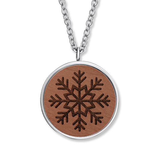 CRYSTALP - Wooden Snowflake Anhänger mit Kette - CRYSTAL UNTERBERGER