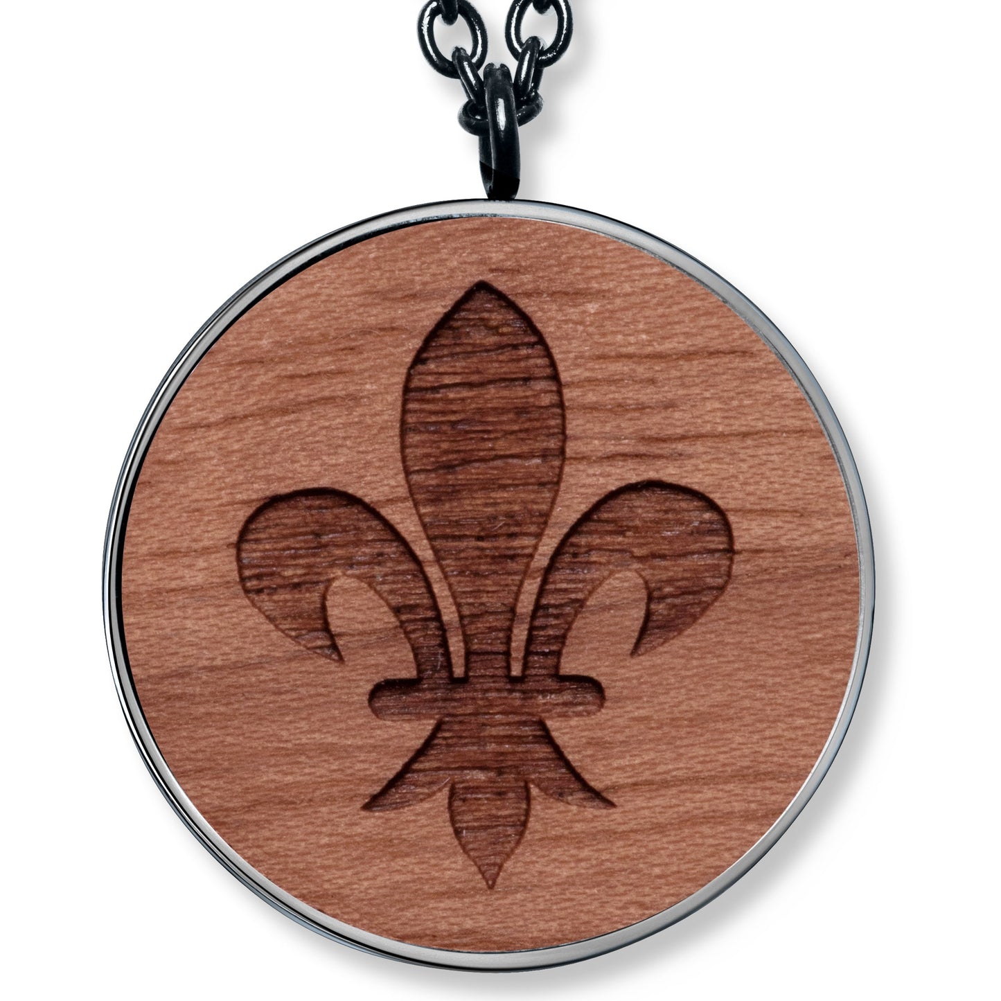 Men Wooden Lily Anhänger mit Kette Produktfoto