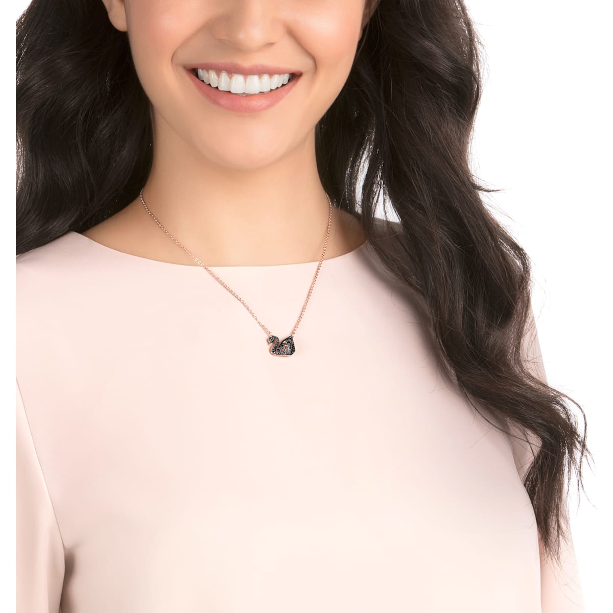 FACET SWAN:NECKLACE JET/CRY/MIX