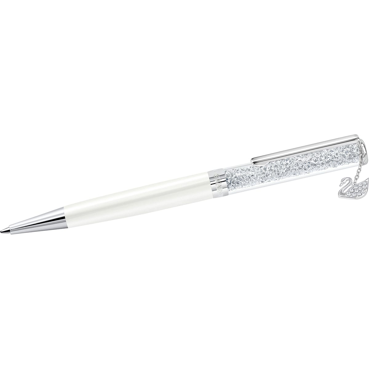 CRYSTALLINE SWAN CHARM PEN - WHITE