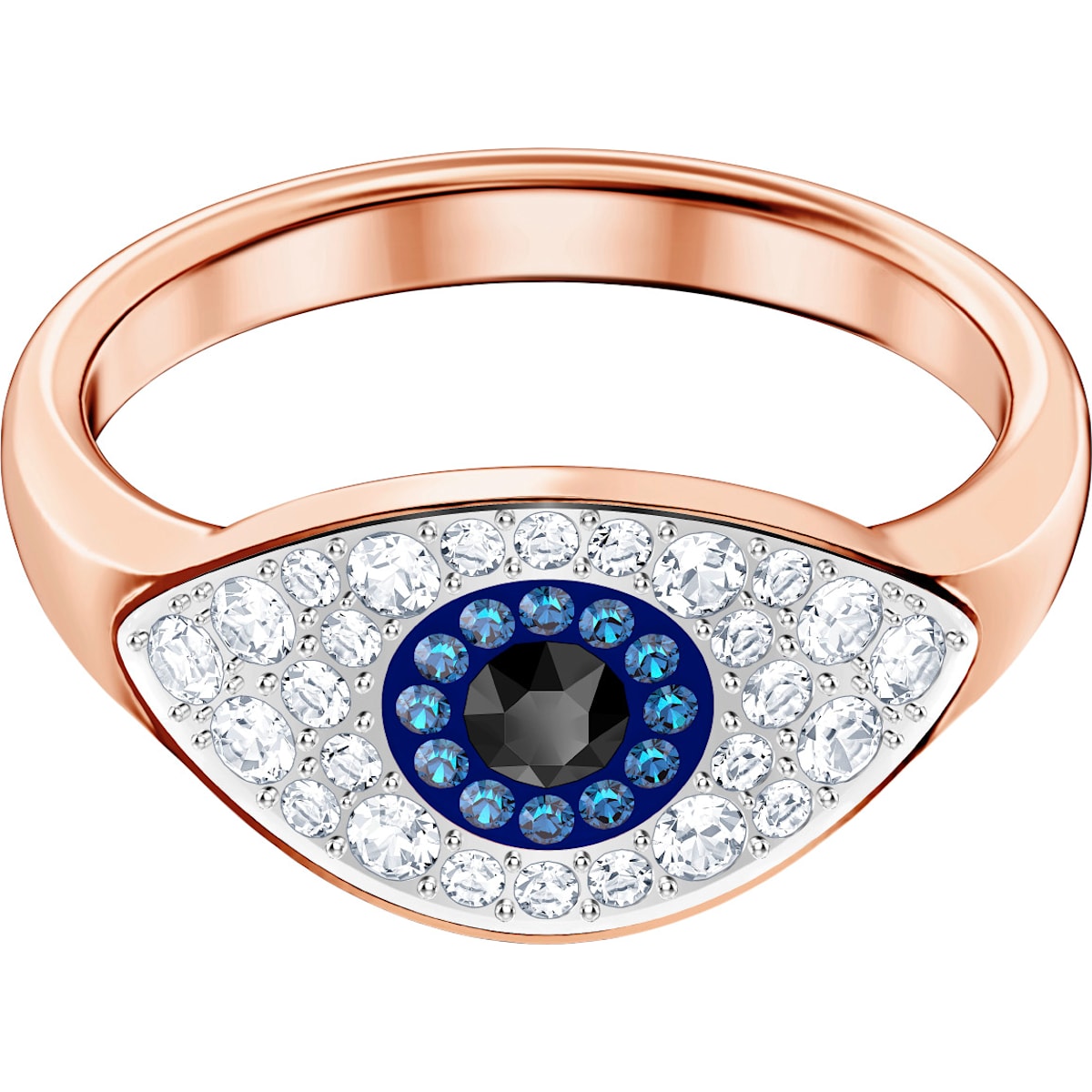 Swarovski - Swarovski Symbolic Ring- Böser Blick- Blau- Rosegold-Legierung - CRYSTAL UNTERBERGER
