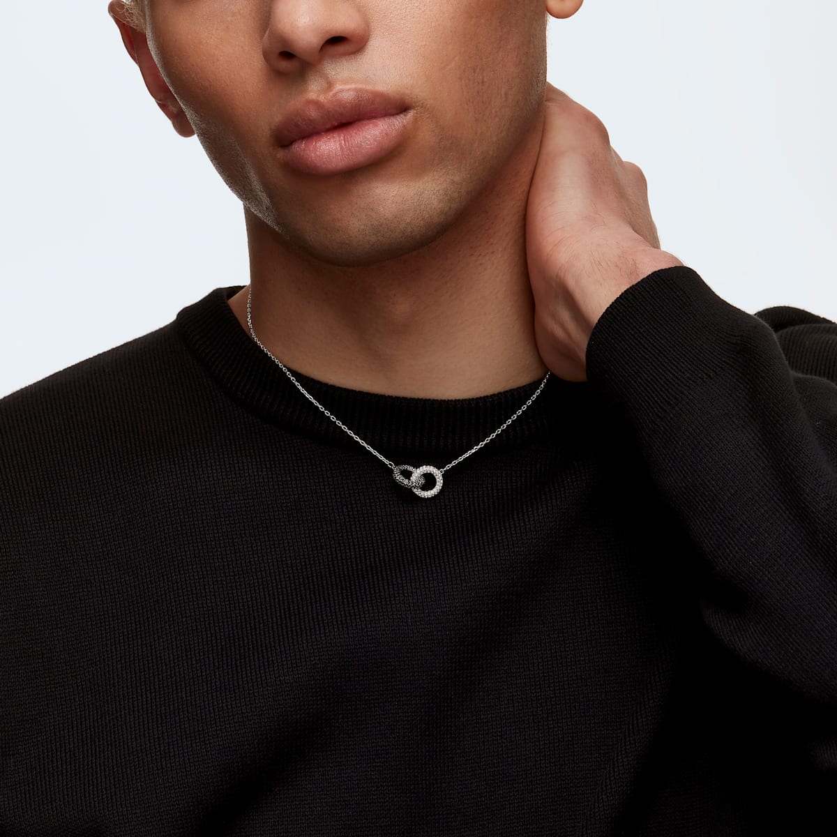 STONE:NECKLACE DOUBLE JET/CRY/RHS