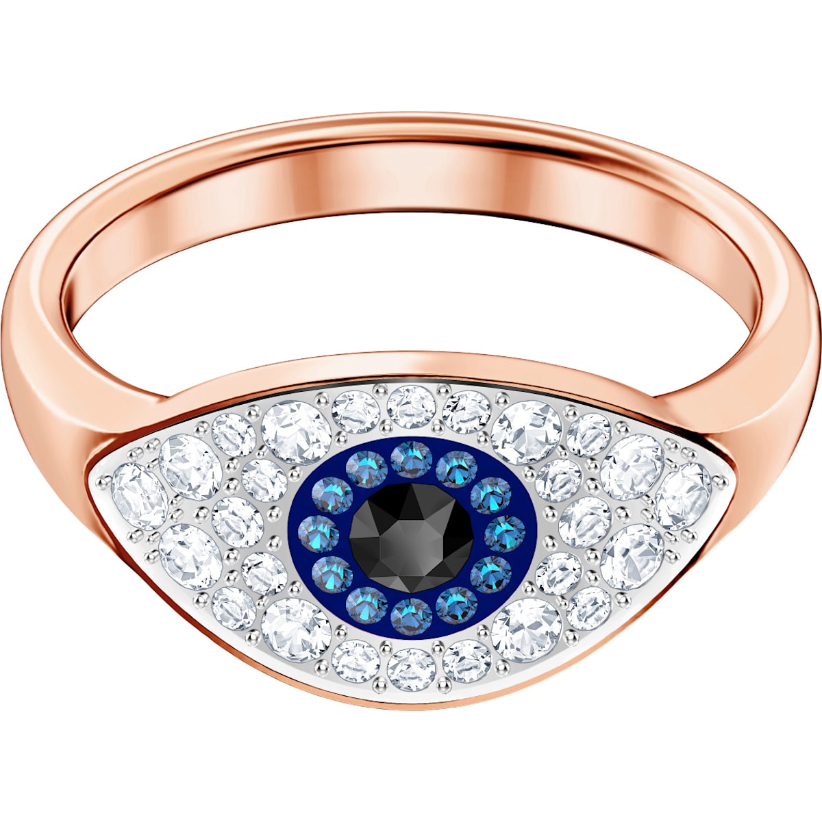 Swarovski - Swarovski Symbolic Ring- Böser Blick- Blau- Rosegold-Legierung - CRYSTAL UNTERBERGER