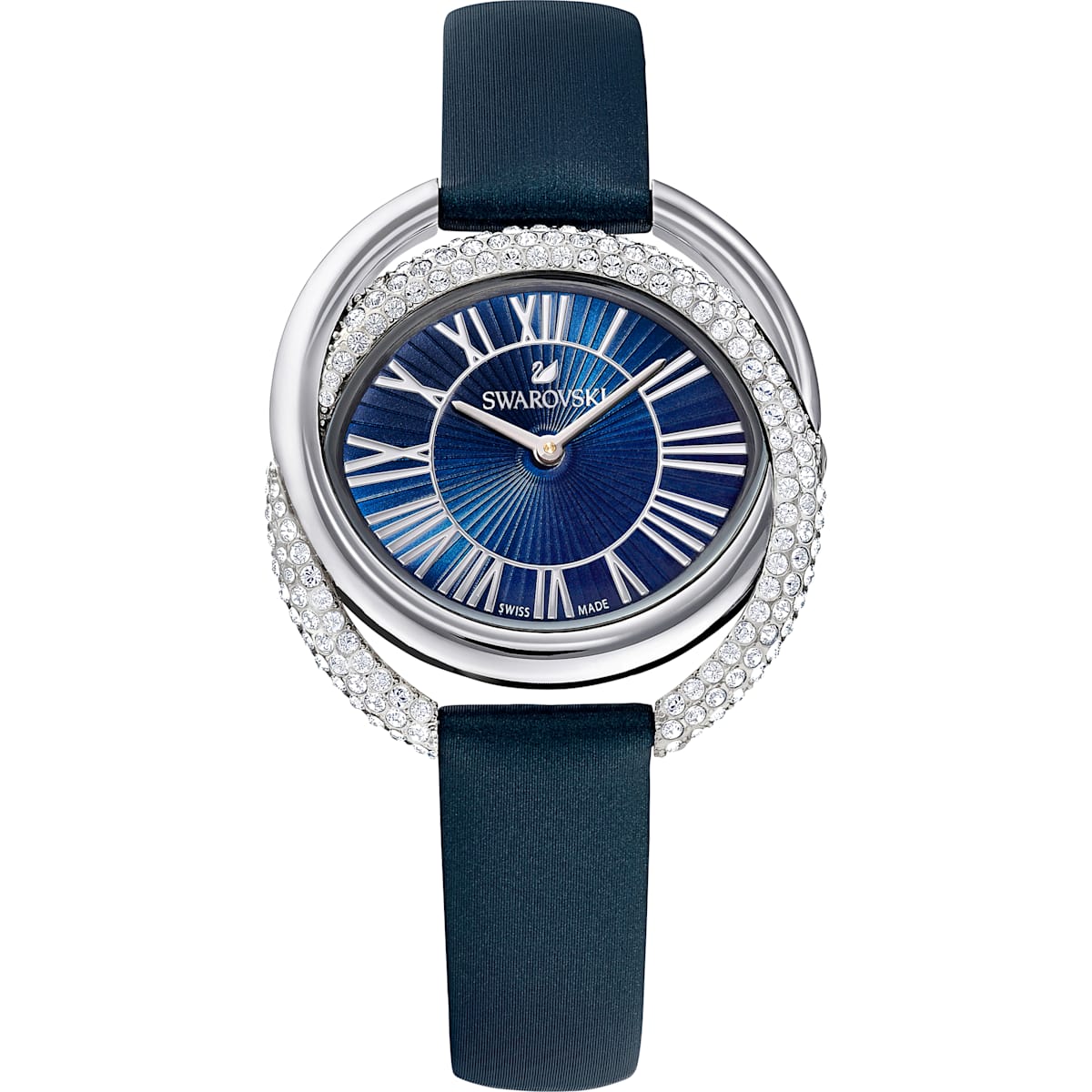 Swarovski - Duo Watch, Leather Strap, Blue, Stainless Steel - CRYSTAL UNTERBERGER