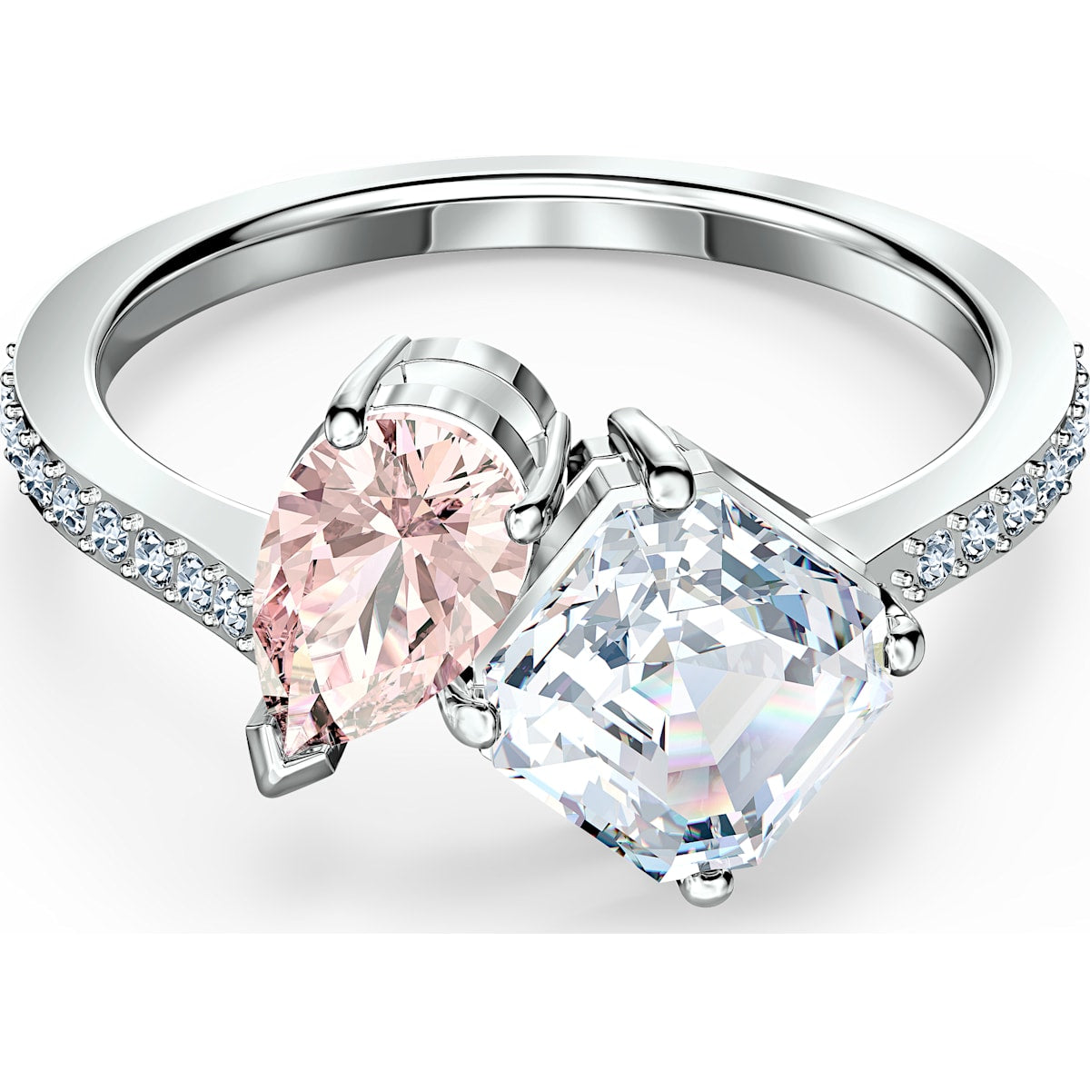 Swarovski - Attract Soul Ring, Herz, Weiss, Rhodiniert - CRYSTAL UNTERBERGER