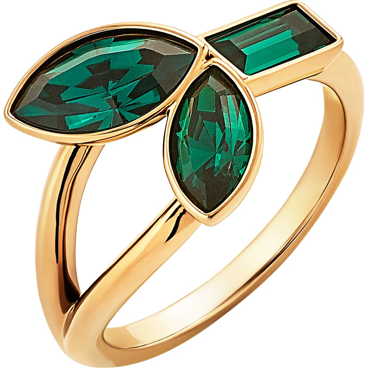 Swarovski - Beautiful Earth by Susan Rockefeller Ringset- grün- vergoldet - CRYSTAL UNTERBERGER