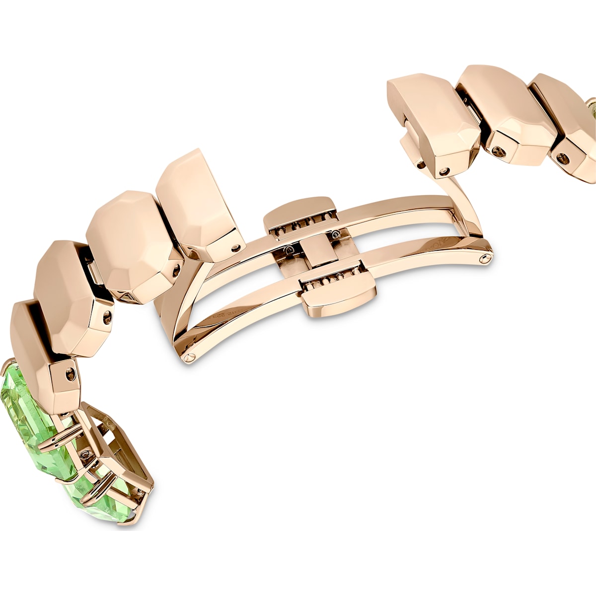 Swarovski - Uhr Armband im Oktagon-Schliff, Grün, Champagne-vergoldetes Finish - CRYSTAL UNTERBERGER