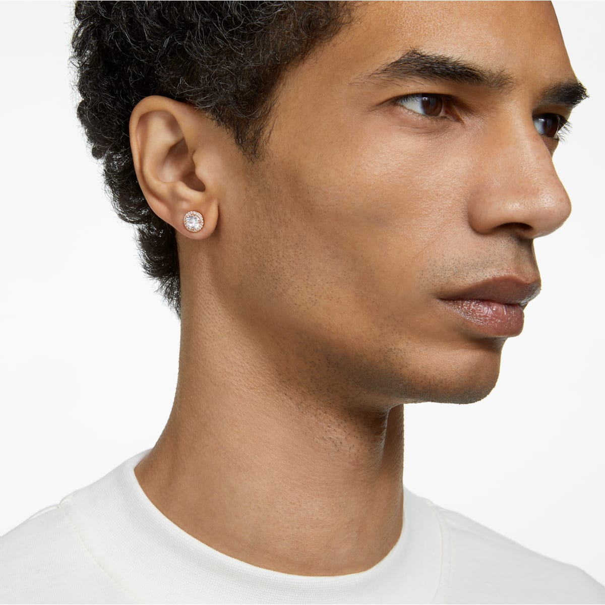 Swarovski - Constella Ohrstecker Rundschliff, Pavé, Weiß, Roségold-Legierungsschicht - CRYSTAL UNTERBERGER