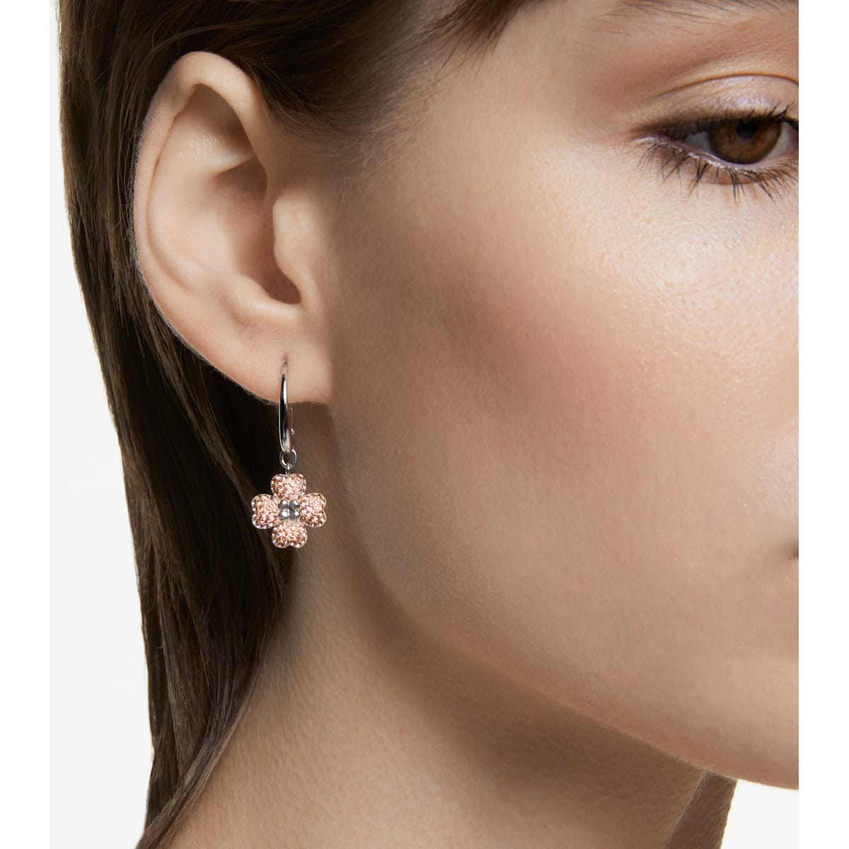 Swarovski - Latisha Kreolen Blume, Rosa, Rhodiniert - CRYSTAL UNTERBERGER