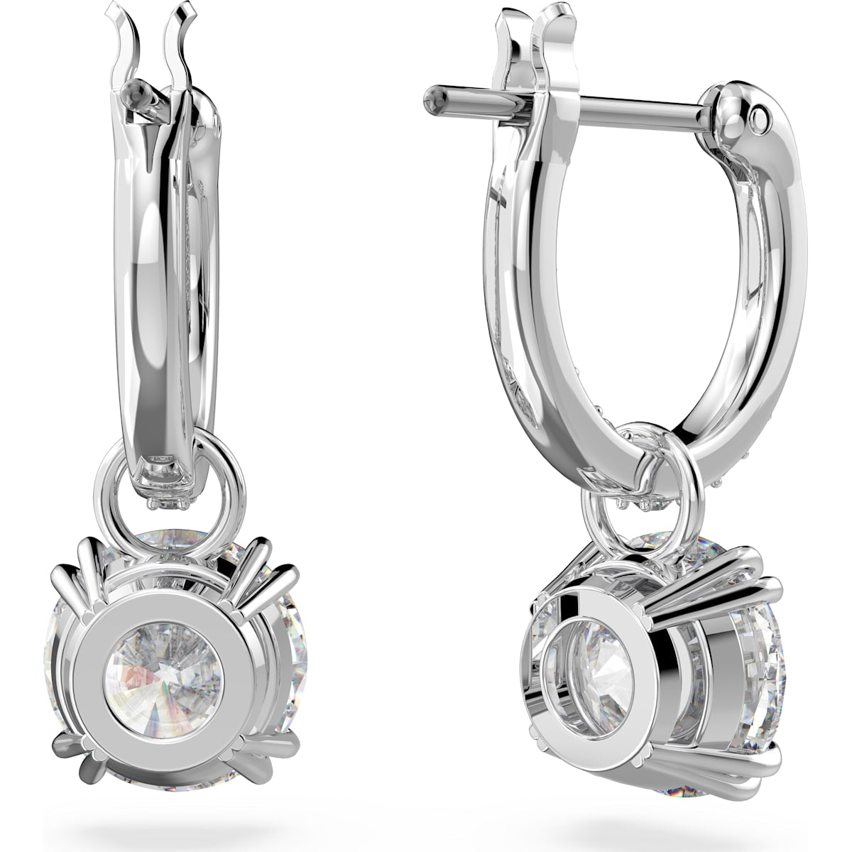 Swarovski - Constella Drop-Ohrhänger Rundschliff, Weiß, Rhodiniert - CRYSTAL UNTERBERGER