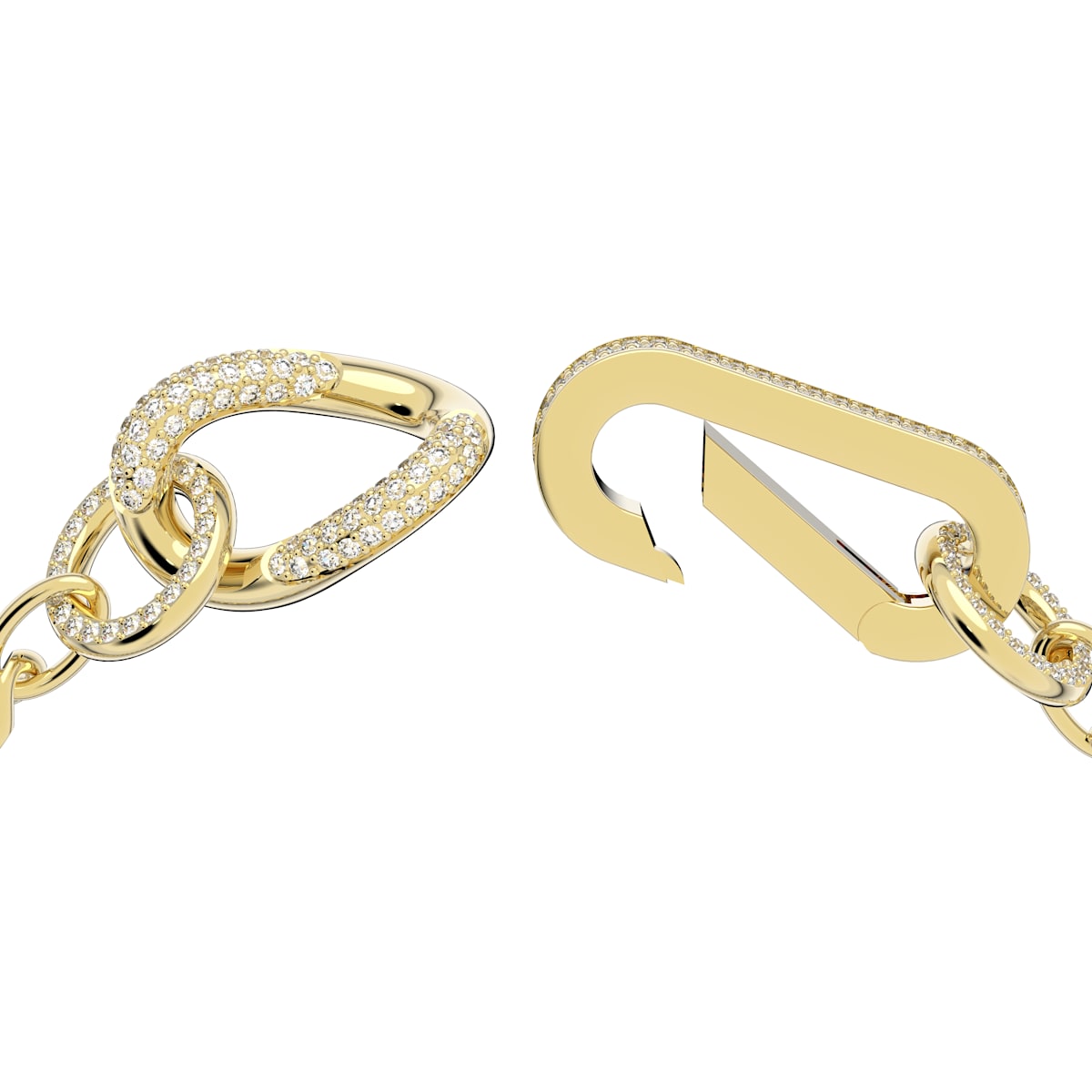 Dextera Armband Pavé, Gemischte Glieder, Weiß, Goldlegierungsschicht - CRYSTAL UNTERBERGER