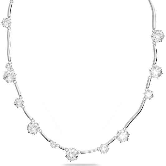 Swarovski - Constella Halskette Gemischte Rundschliffe, Weiß, Rhodiniert - CRYSTAL UNTERBERGER