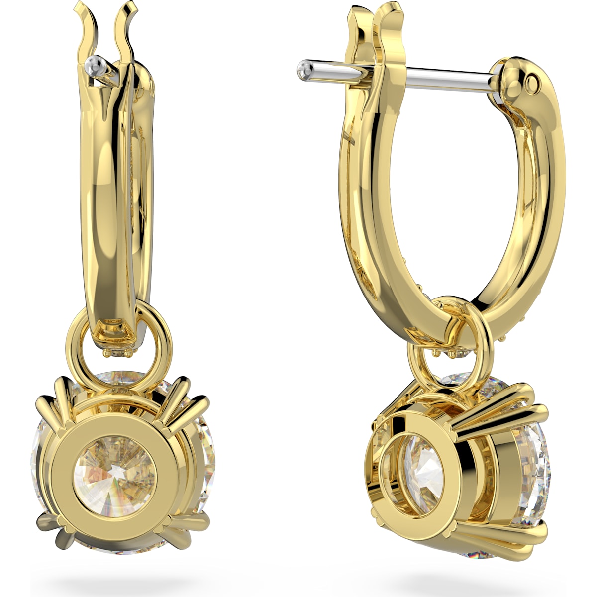 Swarovski - Constella Drop-Ohrhänger Rundschliff, Weiß, Goldlegierungsschicht - CRYSTAL UNTERBERGER