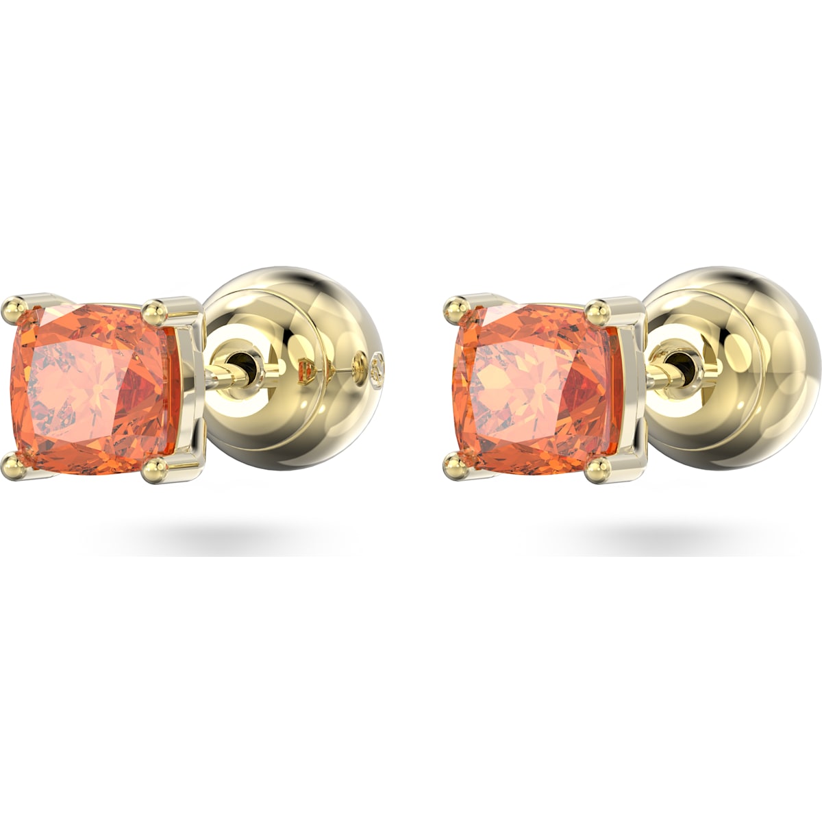 Swarovski - Stilla Ohrstecker, Kissenschliff, Orange, Goldlegierungsschicht - CRYSTAL UNTERBERGER