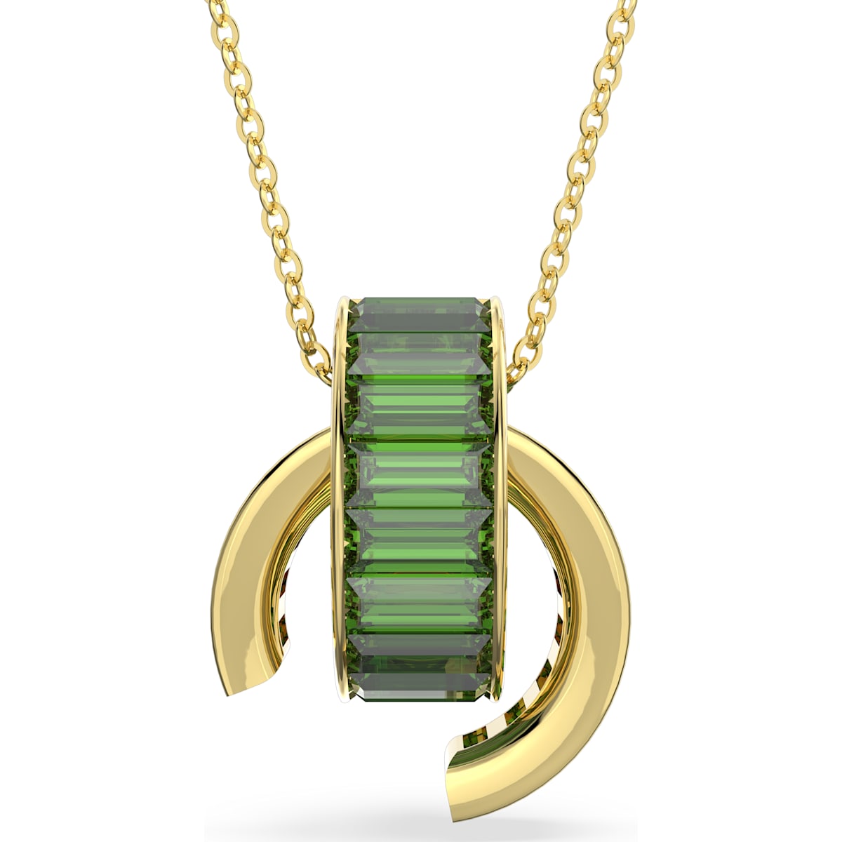 Matrix Anhänger, Baguette-Schliff, Grün, Goldlegierungsschicht - CRYSTAL UNTERBERGER