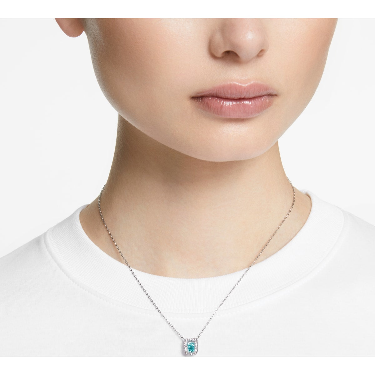 Swarovski - Millenia Halskette Oktagon-Schliff, Blau, Rhodiniert - CRYSTAL UNTERBERGER