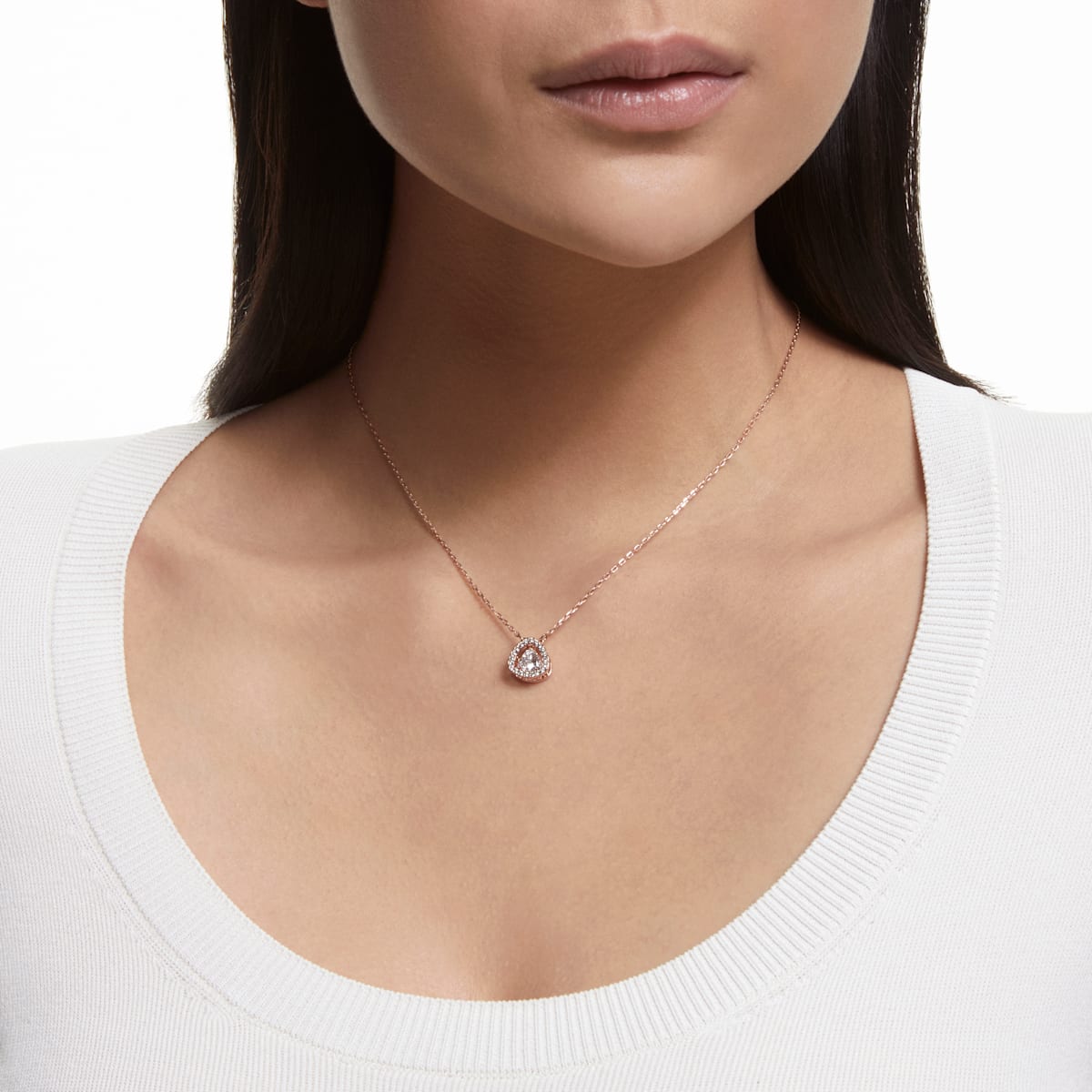 Swarovski - Millenia Halskette Weiß, Roségold-Legierungsschicht - CRYSTAL UNTERBERGER