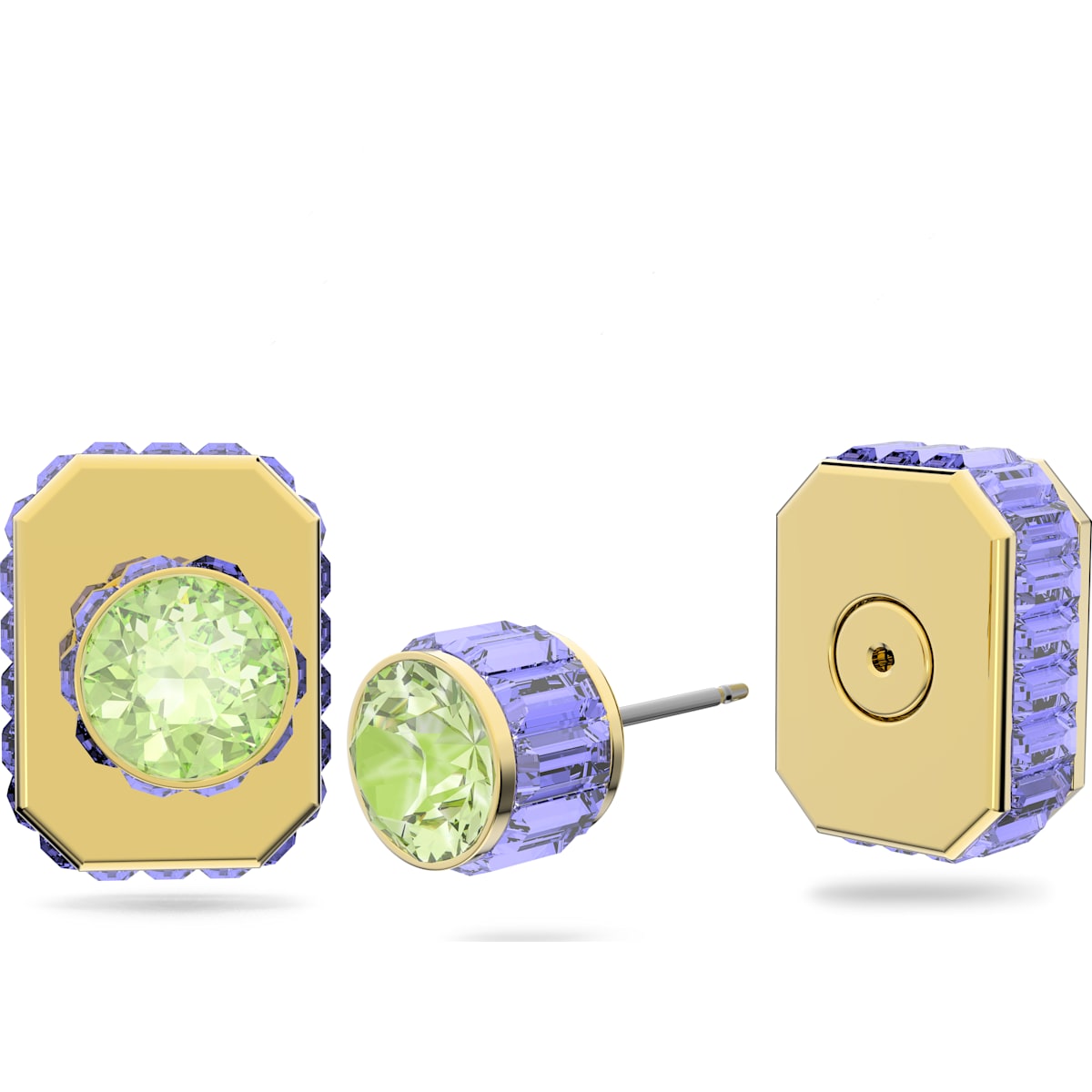 Swarovski - Orbita Ohrstecker Oktagon-Schliff, Mehrfarbig, Goldlegierungsschicht - CRYSTAL UNTERBERGER