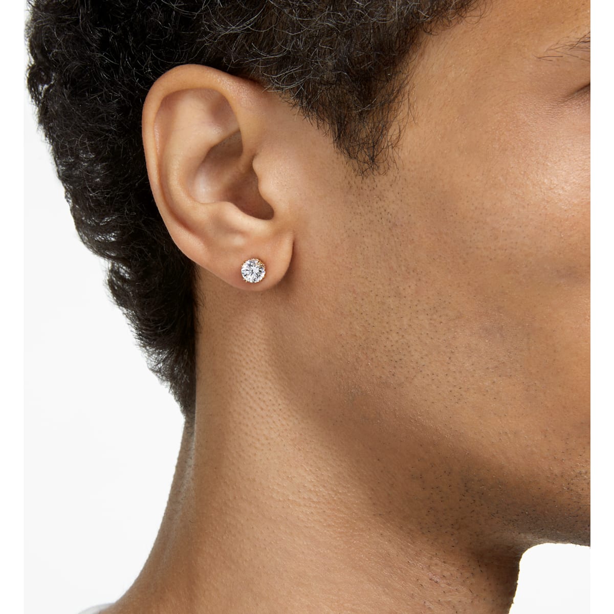 Swarovski - Constella Ohrstecker Rundschliff, Weiß, Goldlegierungsschicht - CRYSTAL UNTERBERGER