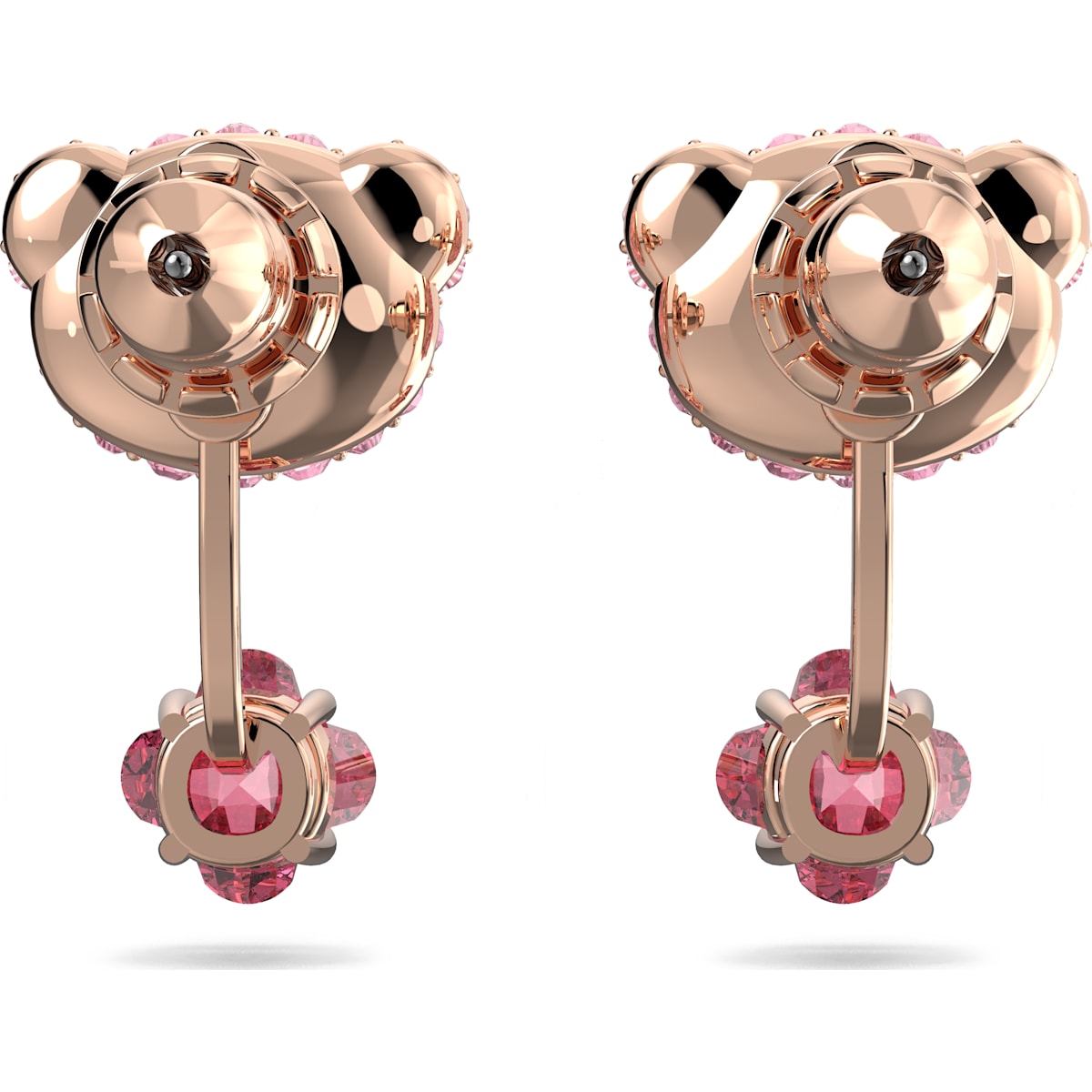 Swarovski - Teddy Drop-Ohrhänger Rosa, Roségold-Legierungsschicht - CRYSTAL UNTERBERGER