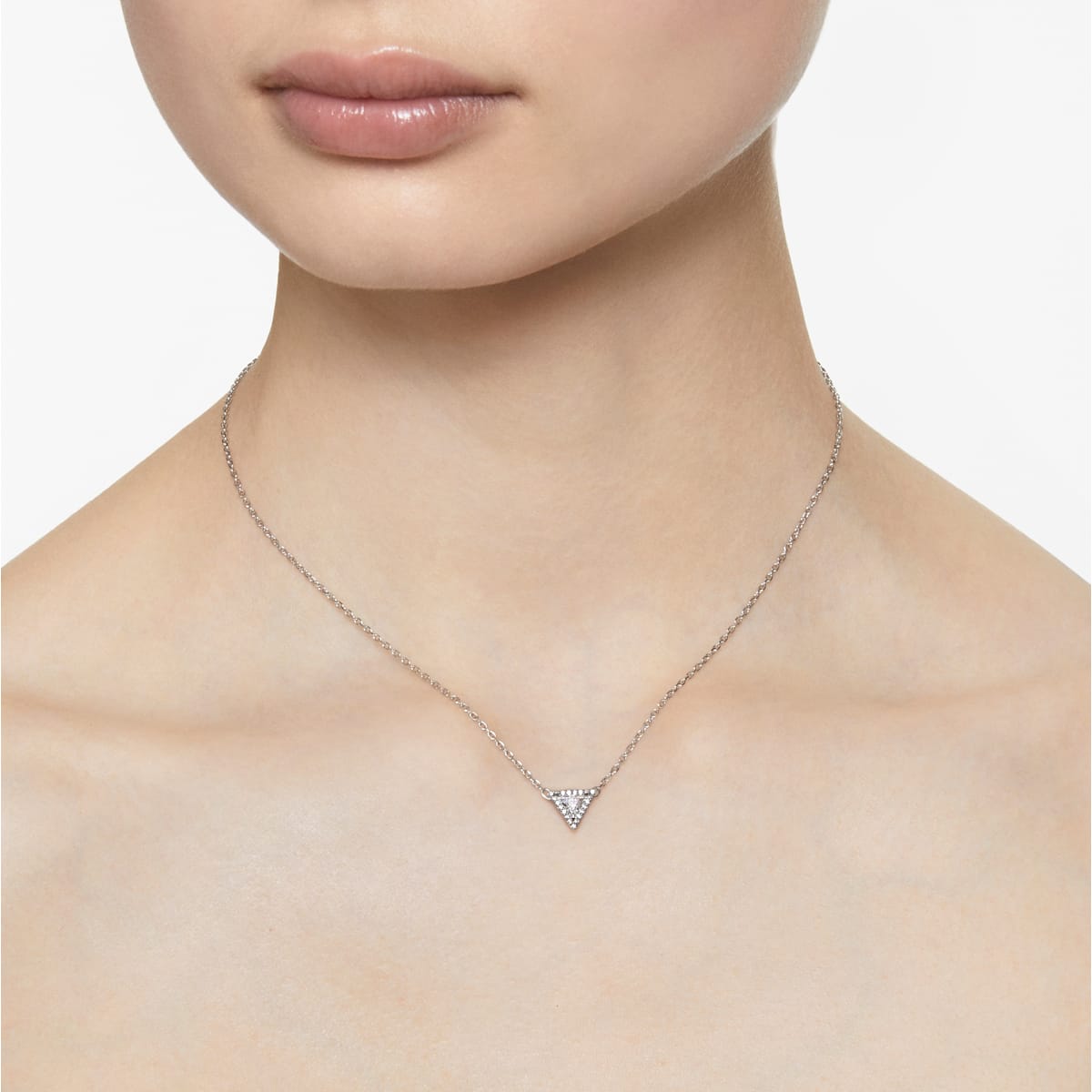 Swarovski - Ortyx Halskette Trilliant-Schliff, Weiß, Rhodiniert - CRYSTAL UNTERBERGER