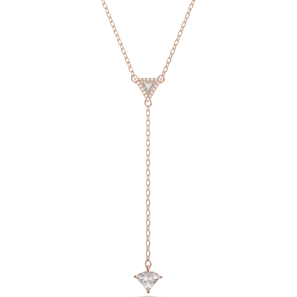 Swarovski - Ortyx Y-Halskette Trilliant-Schliff, Weiß, Roségold-Legierungsschicht - CRYSTAL UNTERBERGER