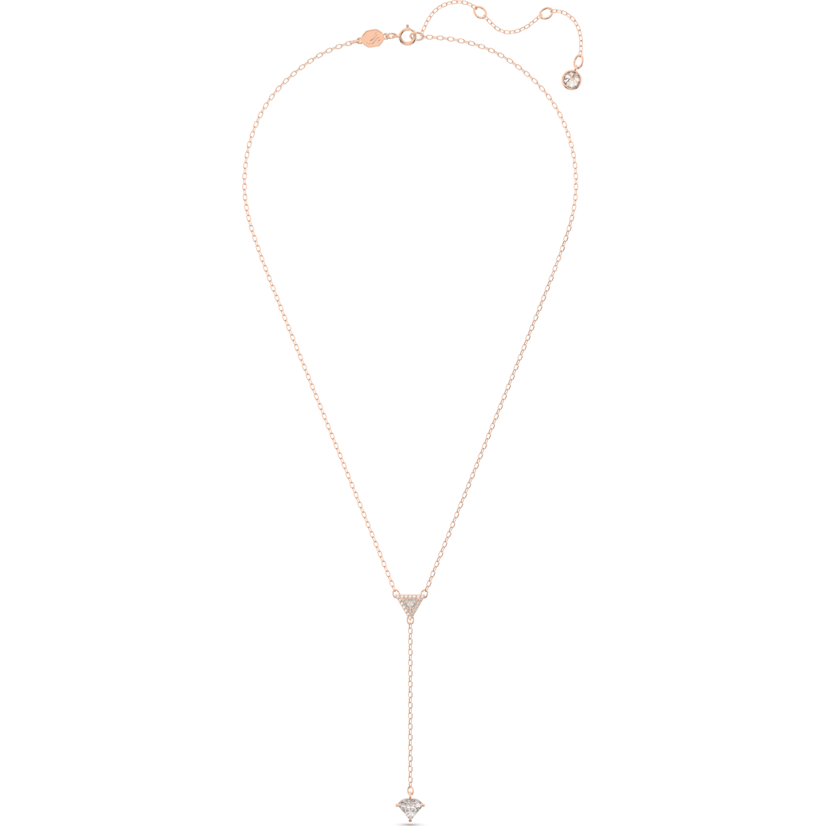 Swarovski - Ortyx Y-Halskette Trilliant-Schliff, Weiß, Roségold-Legierungsschicht - CRYSTAL UNTERBERGER