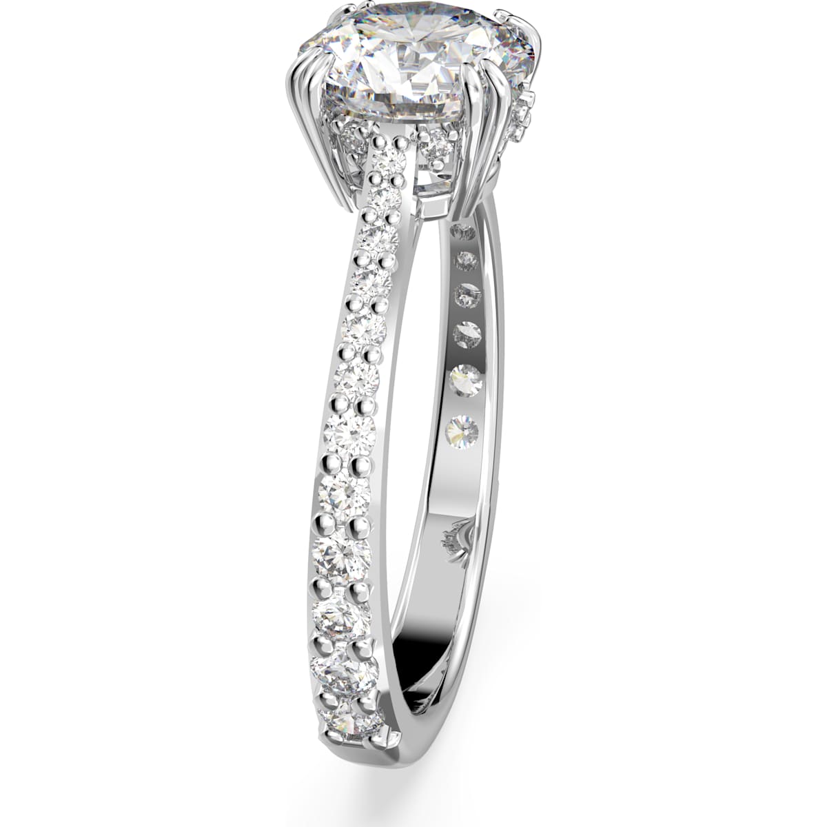 Swarovski - Constella Cocktailring Princess-Schliff, Pavé, Weiß, Rhodiniert - CRYSTAL UNTERBERGER