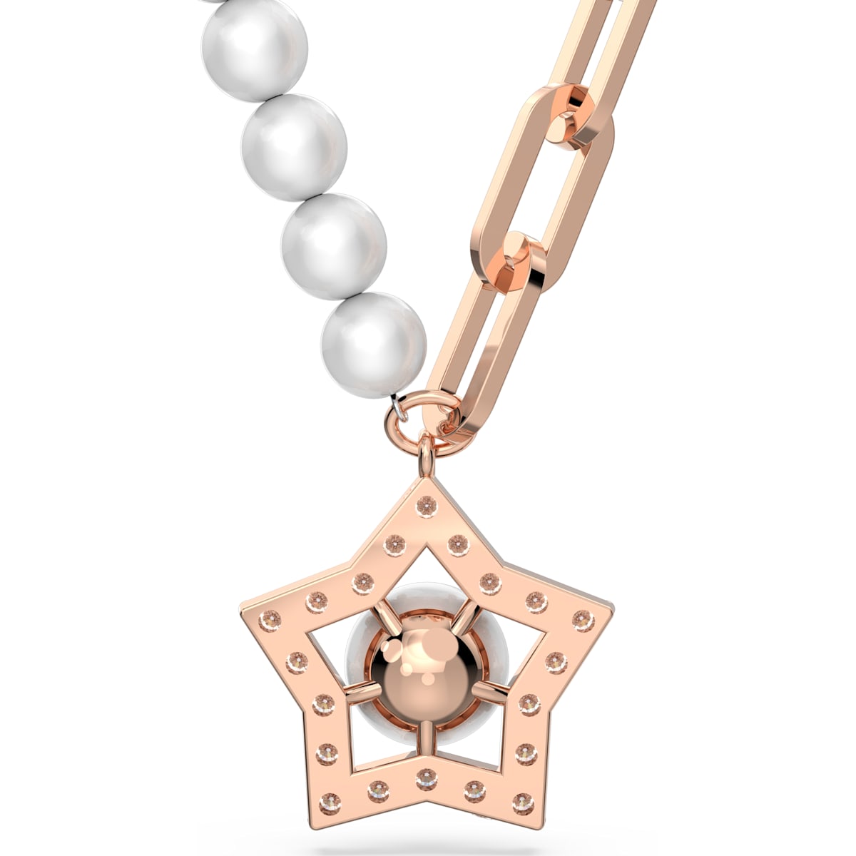 Swarovski - Stella Anhänger Kristallperlen, Stern, Weiß, Roségold-Legierungsschicht - CRYSTAL UNTERBERGER