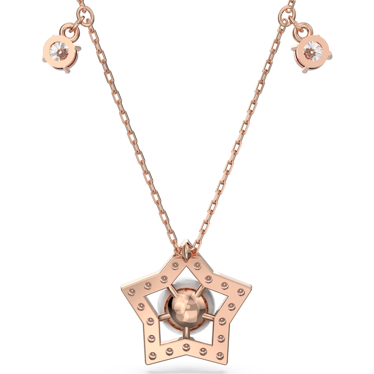 Stella Halskette, Kristallperlen, Stern, Weiß, Roségold-Legierungsschicht - CRYSTAL UNTERBERGER