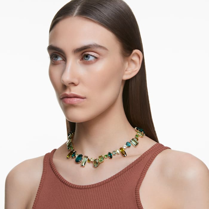 Swarovski - Gema Halskette, Grün, Goldlegierungsschicht - CRYSTAL UNTERBERGER