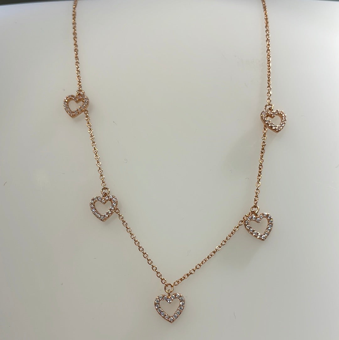 Silbercollier Herz rosé - CRYSTAL UNTERBERGER
