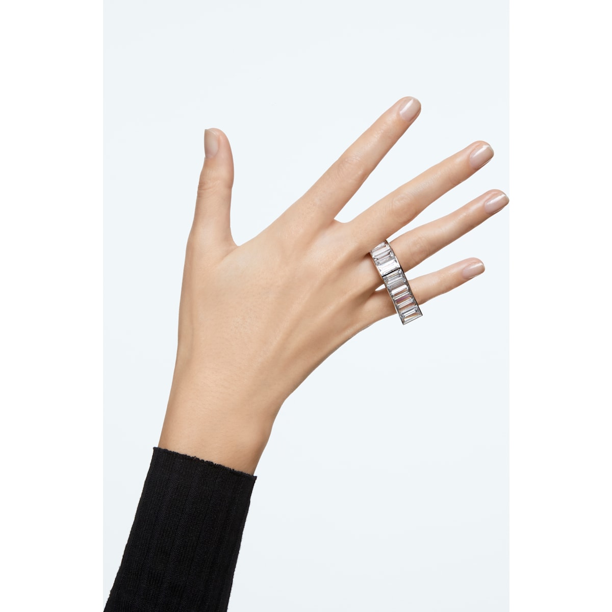 Swarovski - Matrix Ring, Weiss, Rhodiniert - CRYSTAL UNTERBERGER