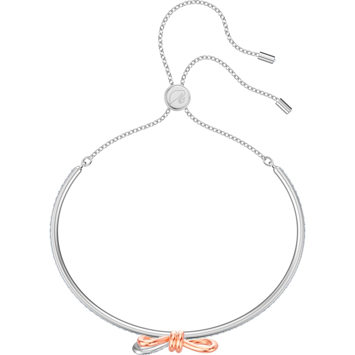 Swarovski - Lifelong Bow Armreif, Schleife, Weiss, Metallmix - CRYSTAL UNTERBERGER