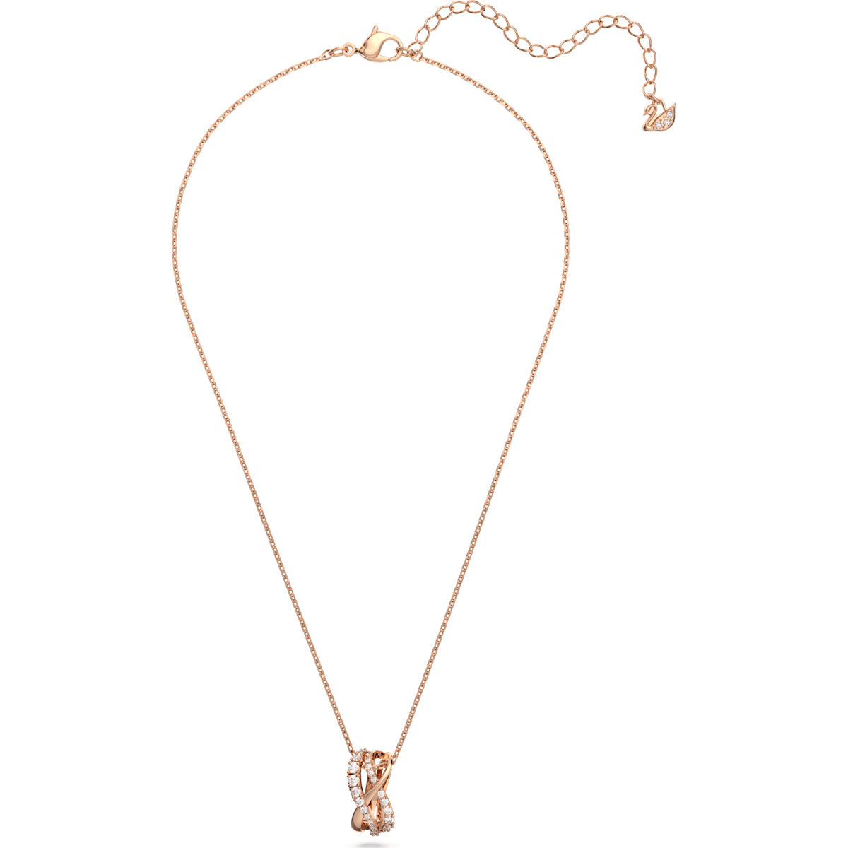 Swarovski - Twist Halskette, Weiss, Rosegold-Legierungsschicht - CRYSTAL UNTERBERGER