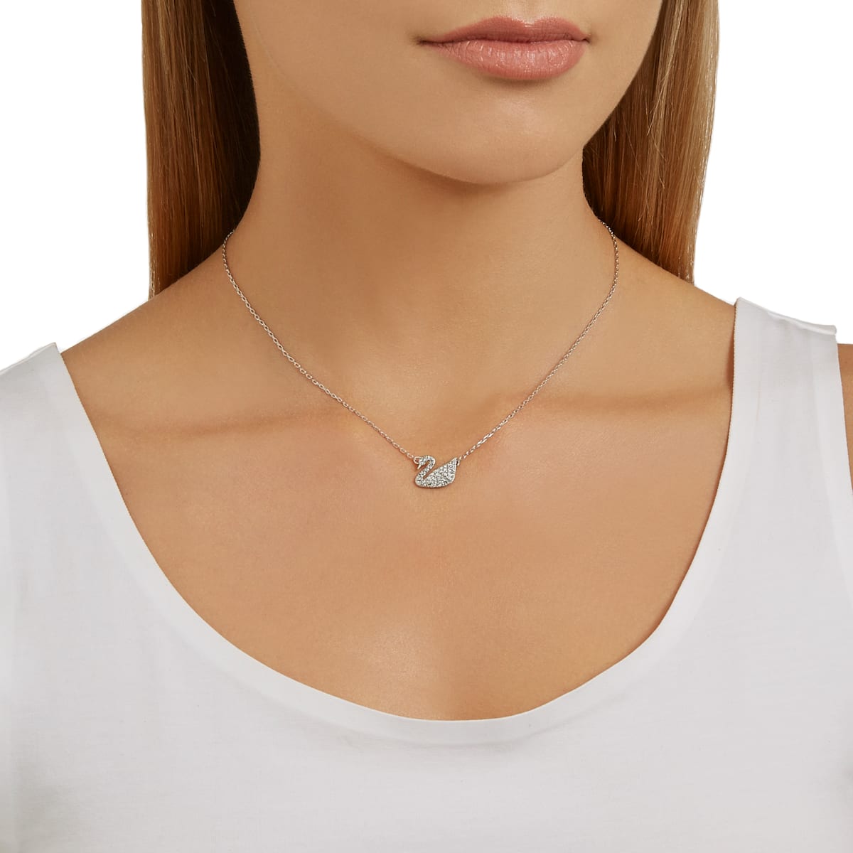 Swarovski - Swan Pave Anhänger, Schwan, Weiss, Rhodiniert - CRYSTAL UNTERBERGER