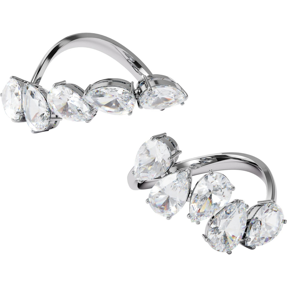 Swarovski - Millenia Ring, Set (2), Weiss, Rhodiniert - CRYSTAL UNTERBERGER