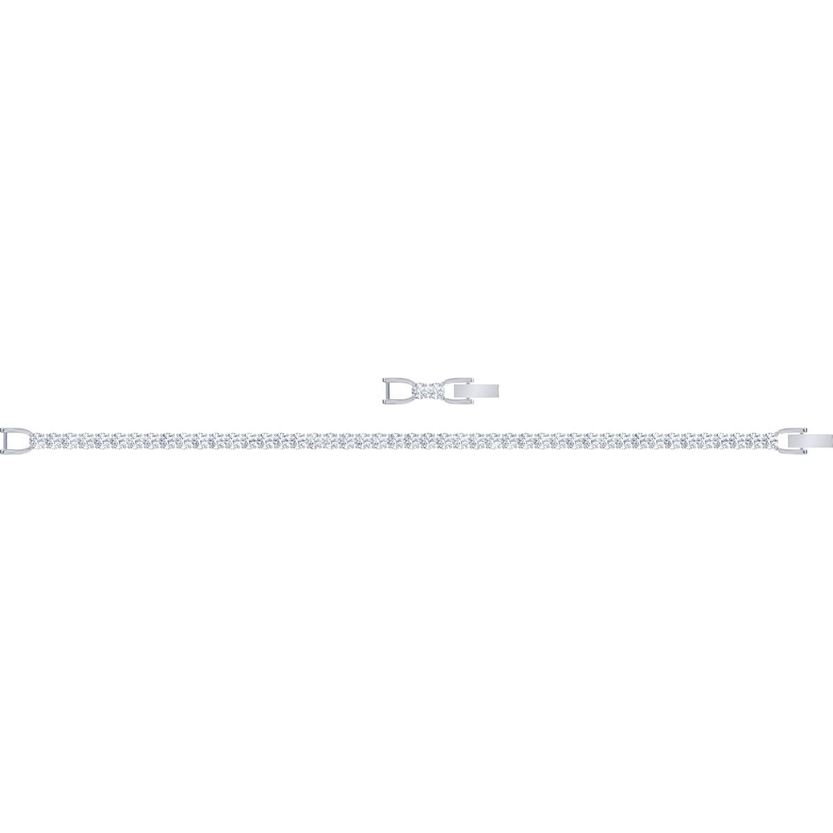 Swarovski - Tennis Deluxe Armband, Kristalle im Rundschliff, Weiß, Rhodiniert - CRYSTAL UNTERBERGER