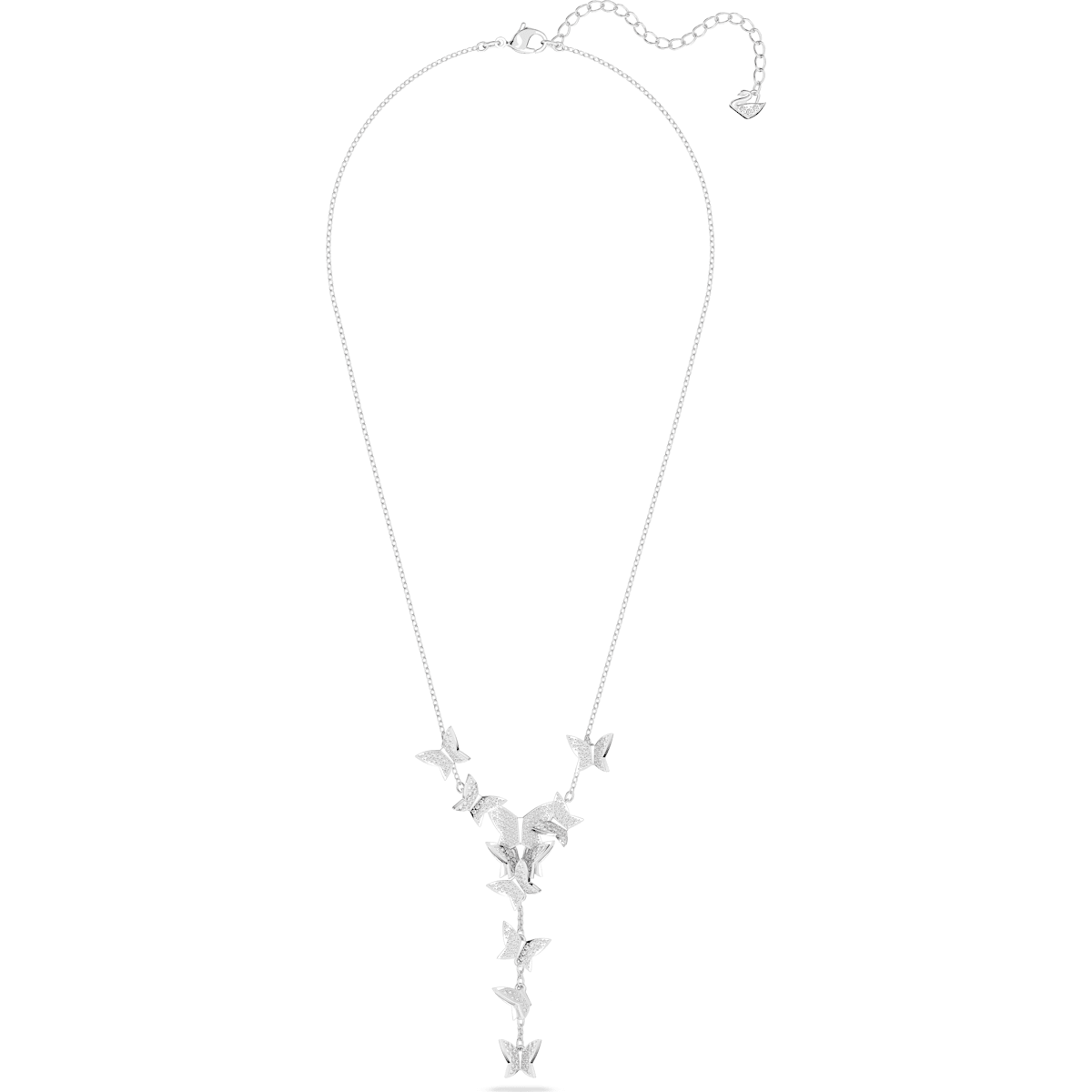Swarovski - Lilia Y-Halskette Schmetterling, Weiß, Rhodiniert - CRYSTAL UNTERBERGER