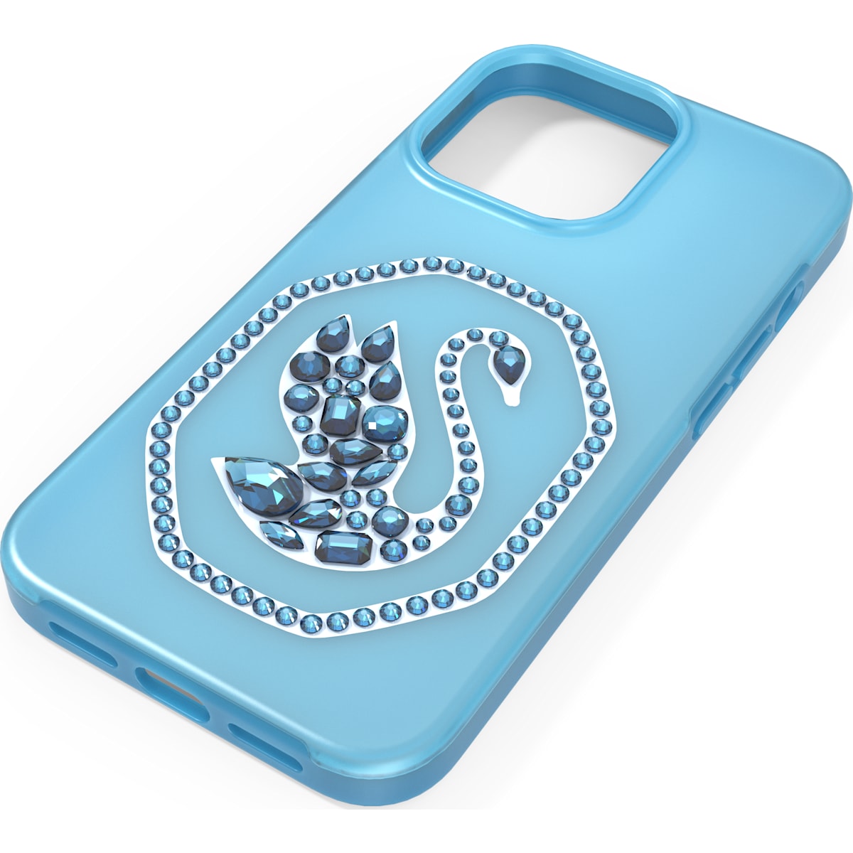 Swarovski - Smartphone Schutzhülle Schwan, iPhone® 13, Blau - CRYSTAL UNTERBERGER