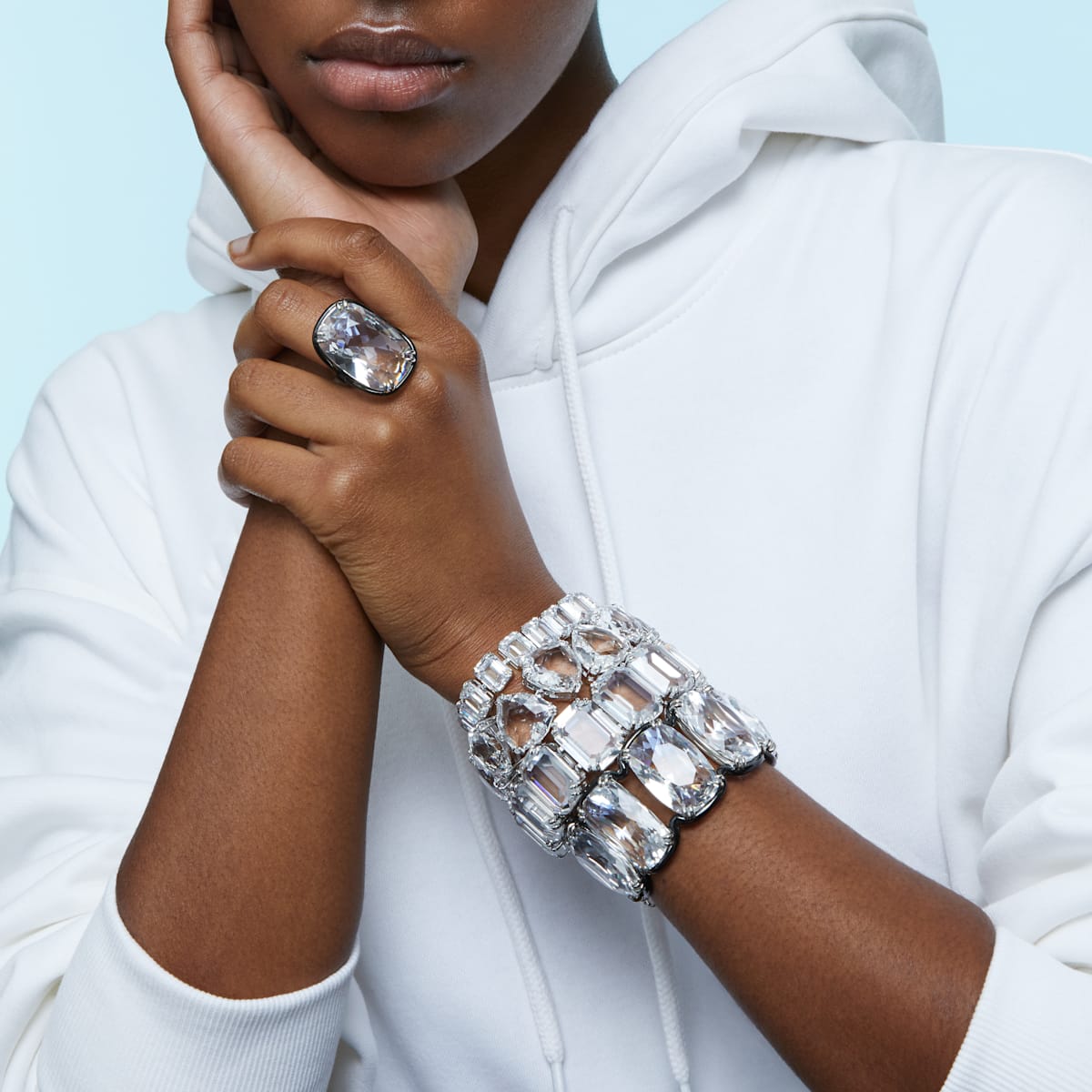 Swarovski - Millenia Armband, Kristall im Trilliant-Schliff, Weiß, Rhodiniert - CRYSTAL UNTERBERGER