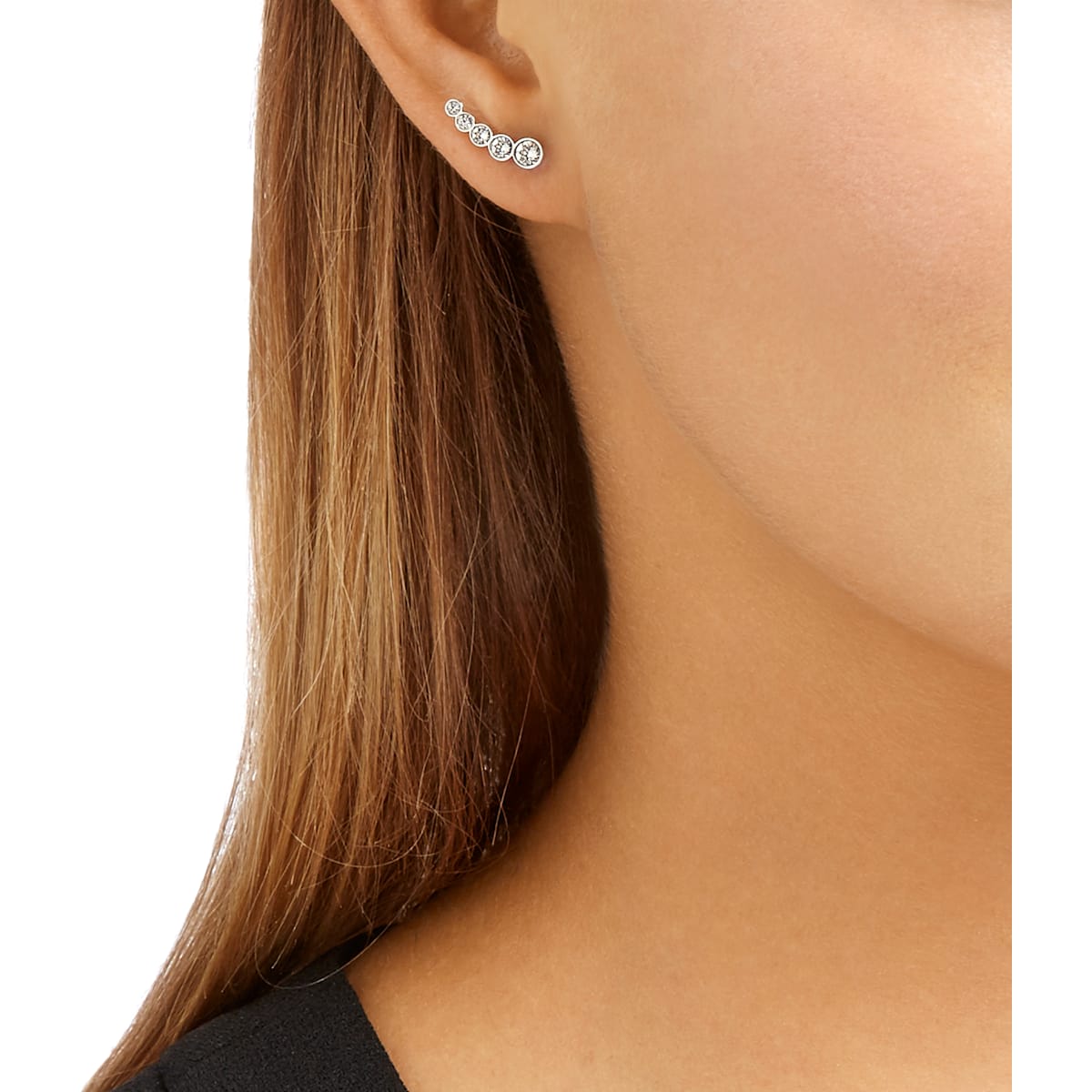 Swarovski - Harley Ohrringe, Weiss, Rhodiniert - CRYSTAL UNTERBERGER